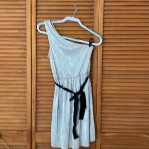 Express metallic one shoulder dress